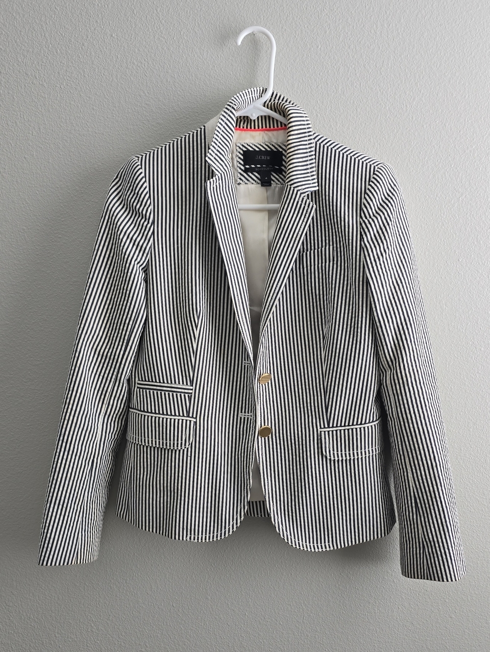 10/3 Striped Black & White Women's Blazer Jacket